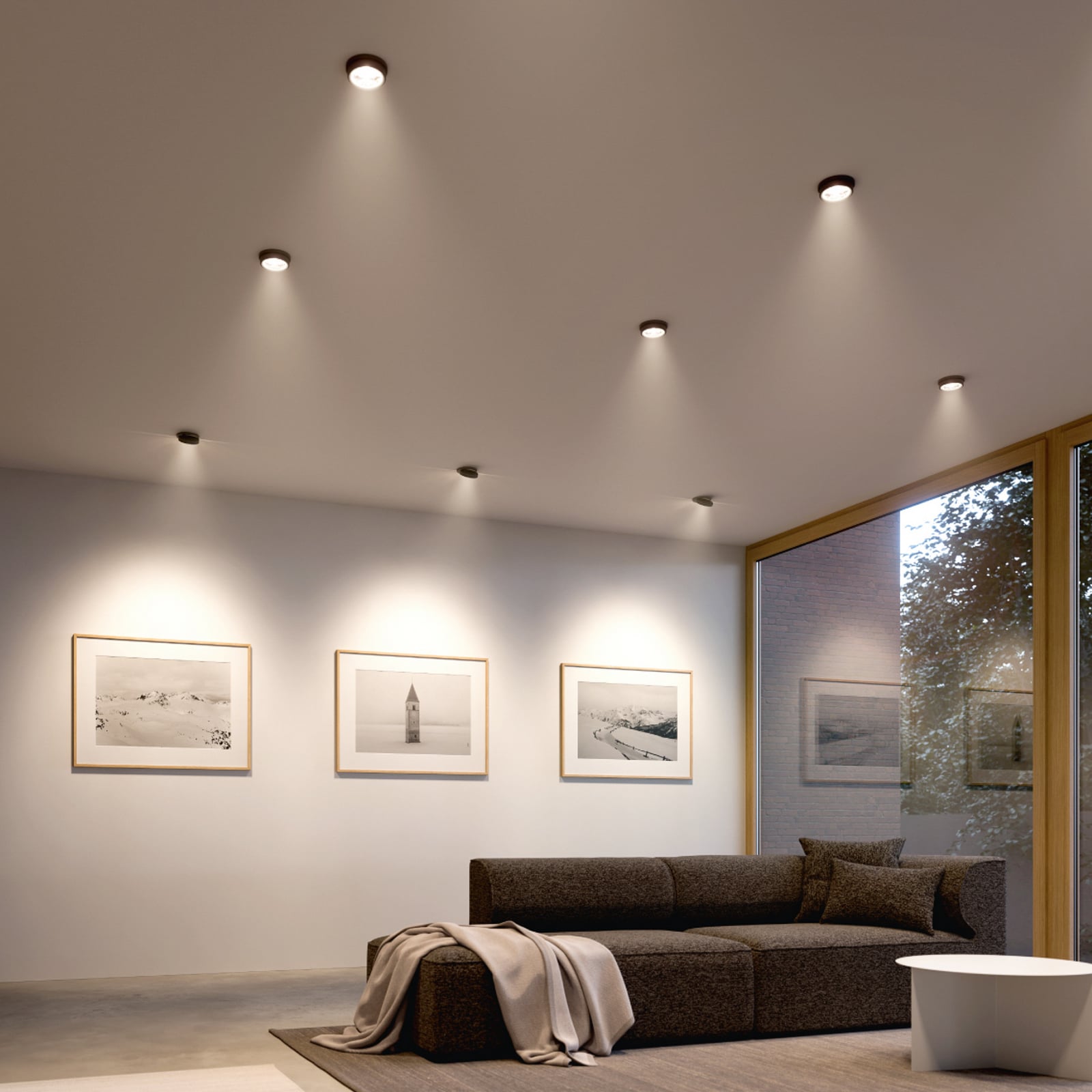 Spot encastré LED Nivo noir 36° 11 cm, orientable et à intensité variable -