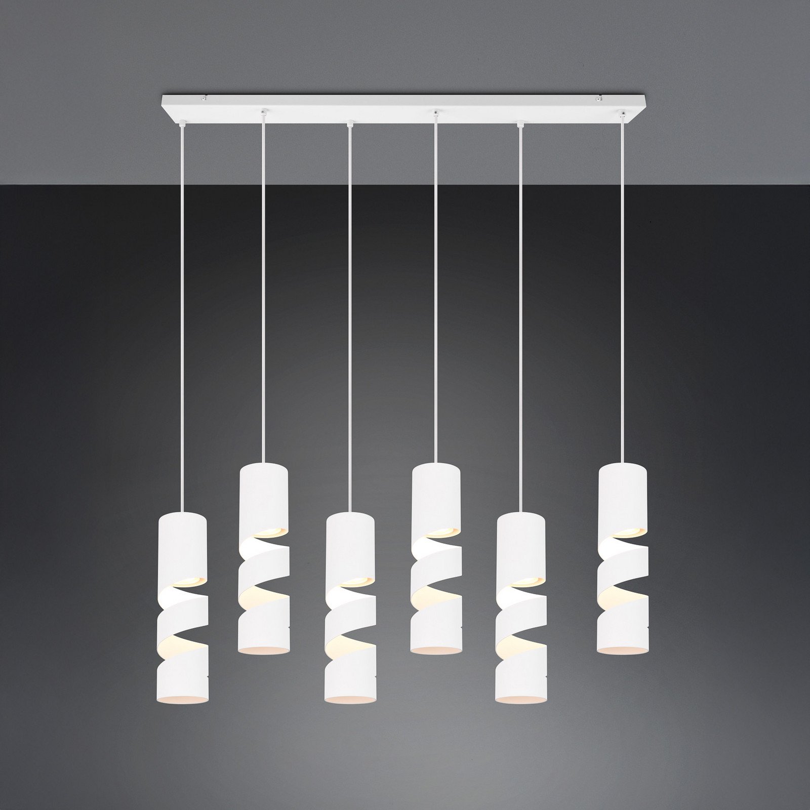 Trio Lighting Lampă suspendată Stream alb Lungime 100 cm 6 becuri metalice GU10 - Camera de zi / sufragerie - modern