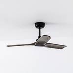 Heywood S ceiling fan, DC, quiet, black/dark wood