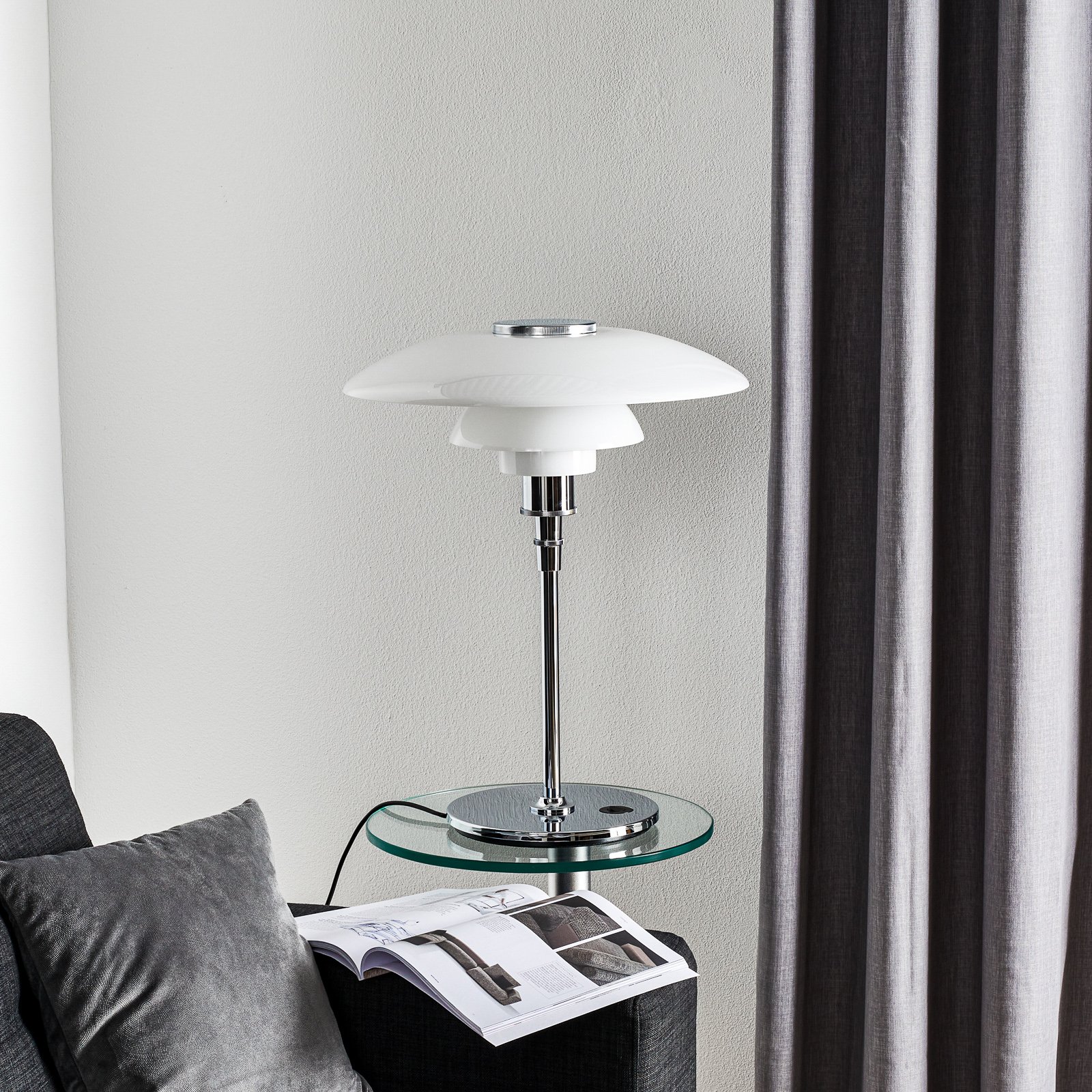 PH 4½-3½ Tischleuchte High Lustre Chrome Plated - Louis Poulsen