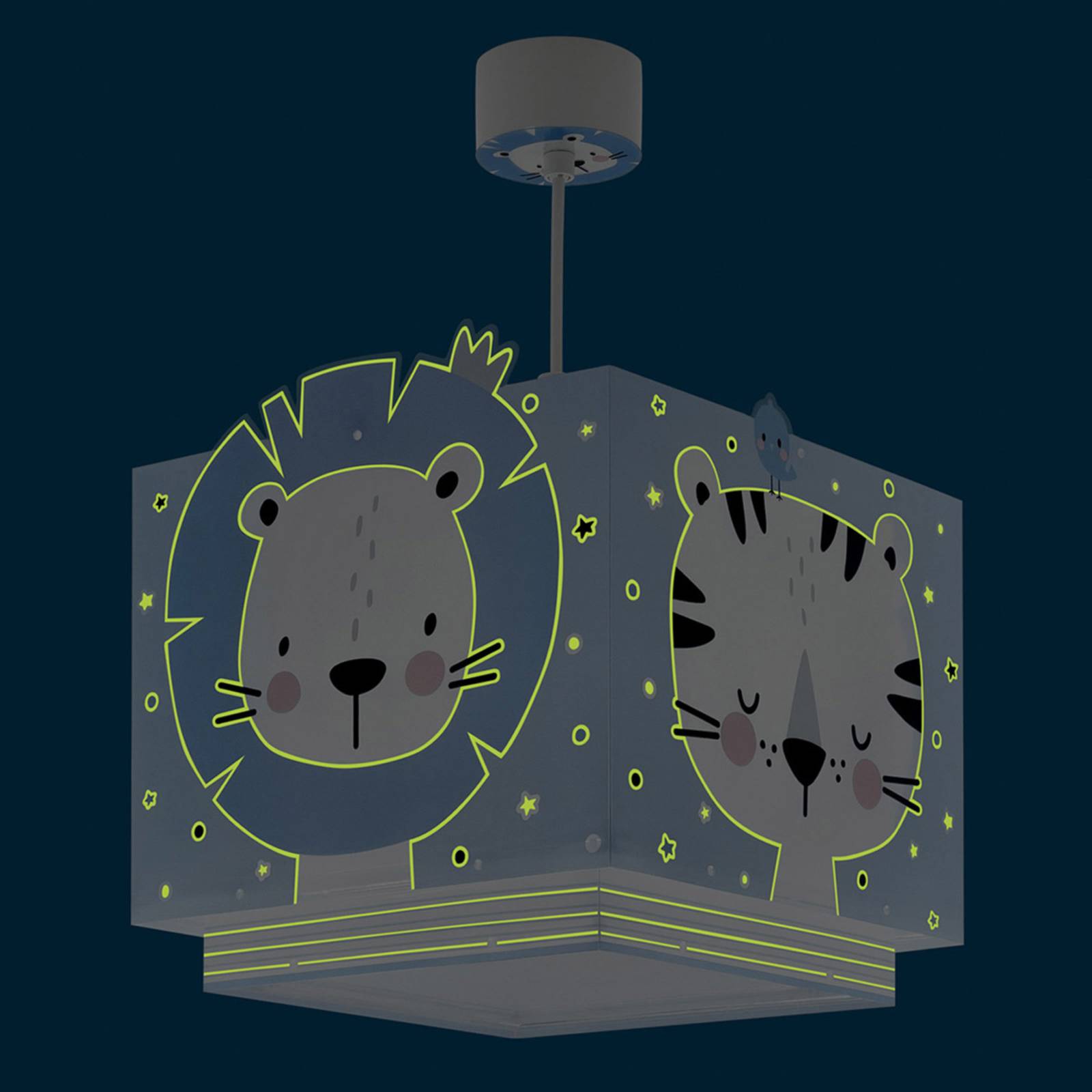 Lampa wisząca dziecięca Dalber Baby Jungle, niebieska