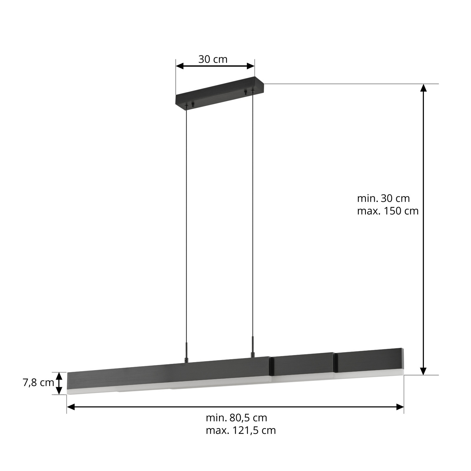 Lucande LED-hänglampa Torven, svart, CCT, dimbar