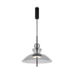 Maytoni LED pendant light Bangkok, Ø 40 cm, light grey, glass