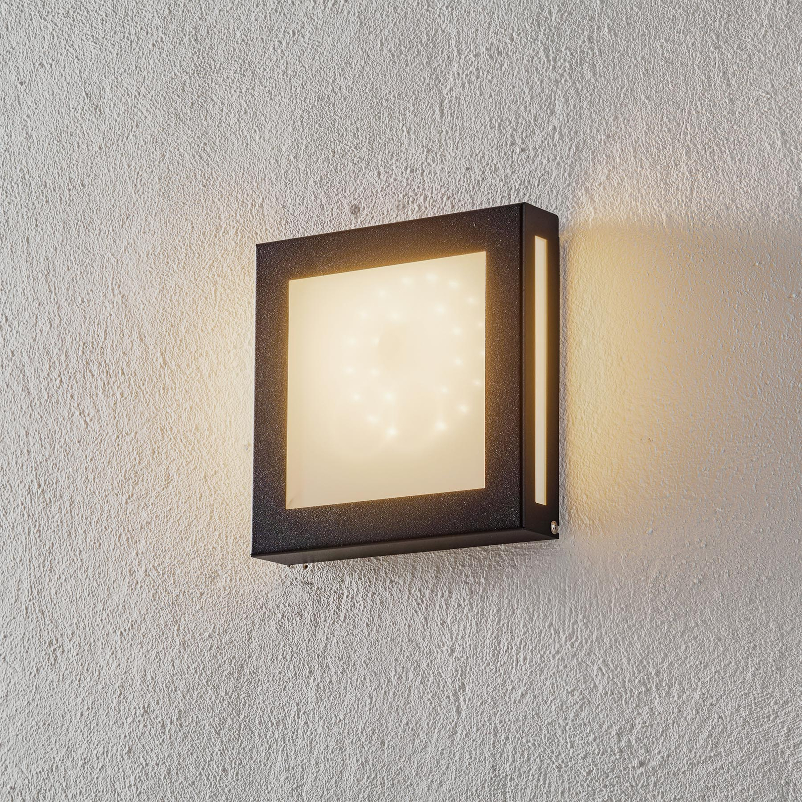 Antracitfarvet udendørs LED-væglampe Legendo Mini