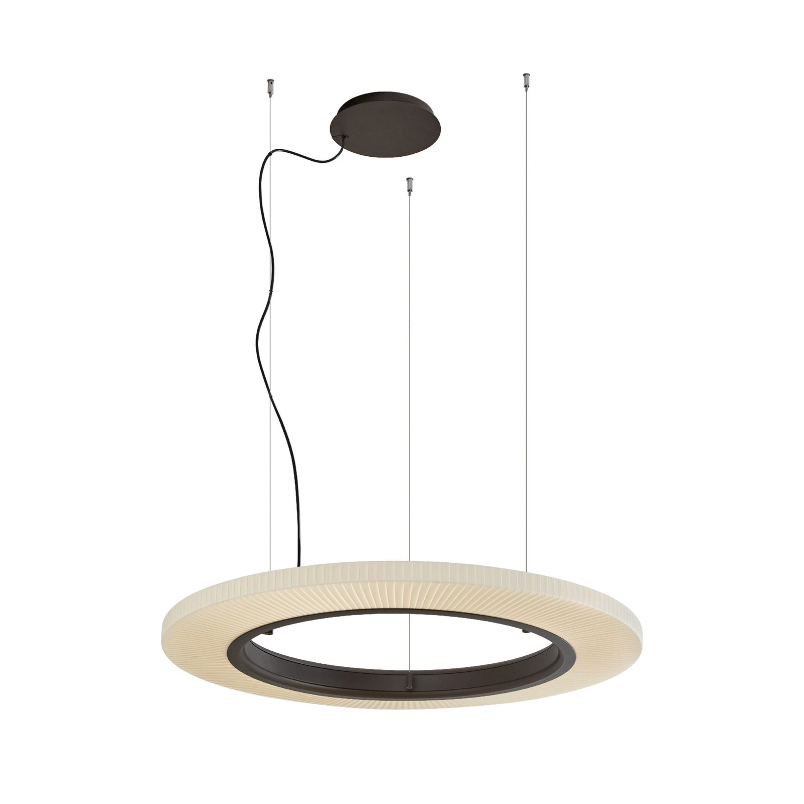 Lampa wisząca LED Bover Roda S/90, brązowy/kremowy, TRIAC