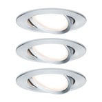 Nova Coin 3-light round swivel spotlight, machined aluminium - Paulmann