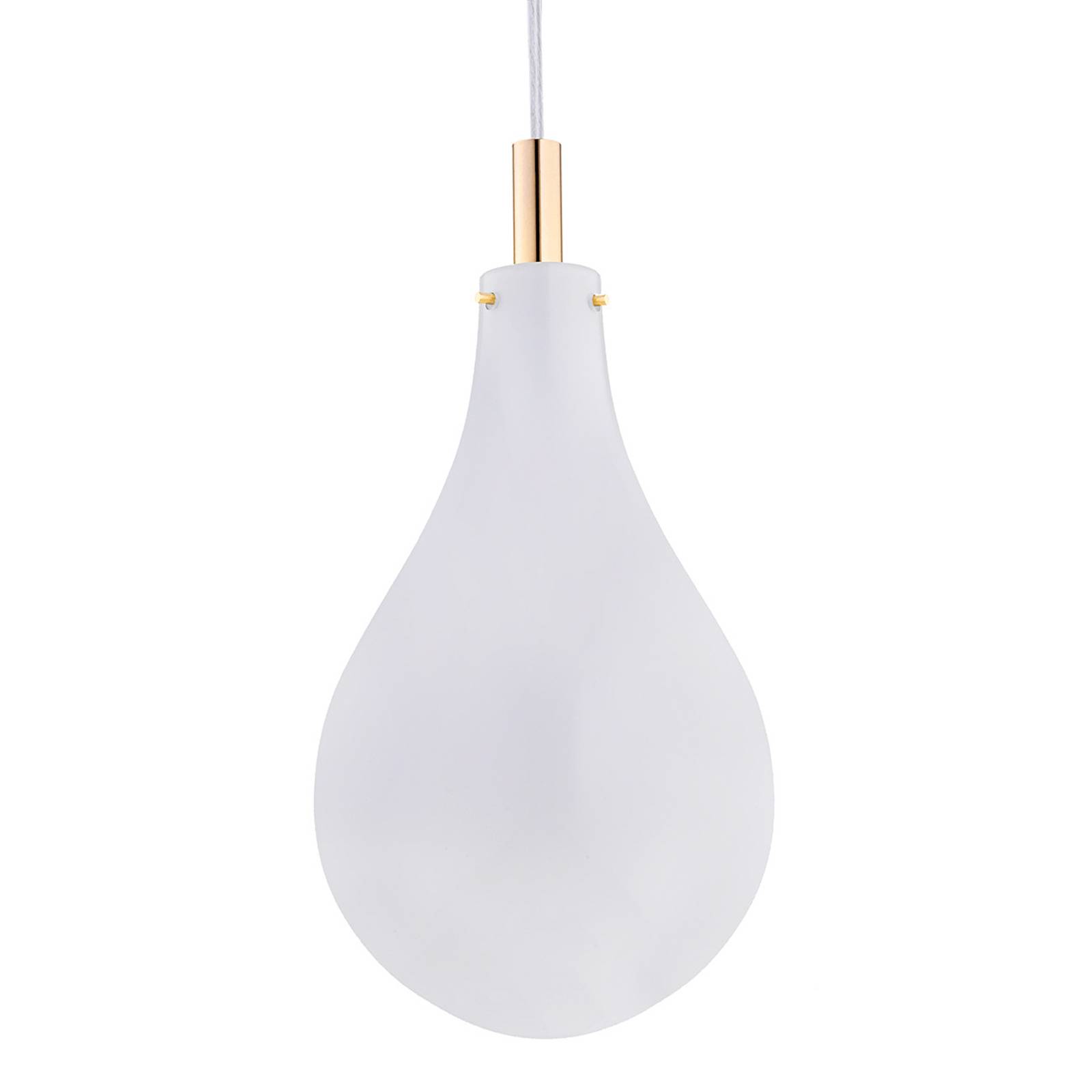 Hanglamp Oaza, 1-lamp, wit doorzichtig/messing