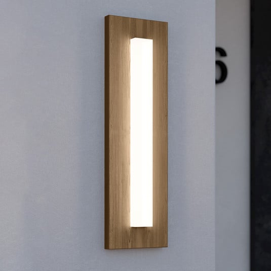 LED-Außenwandleuchte Bitetto, Kunststoff, Holzoptik