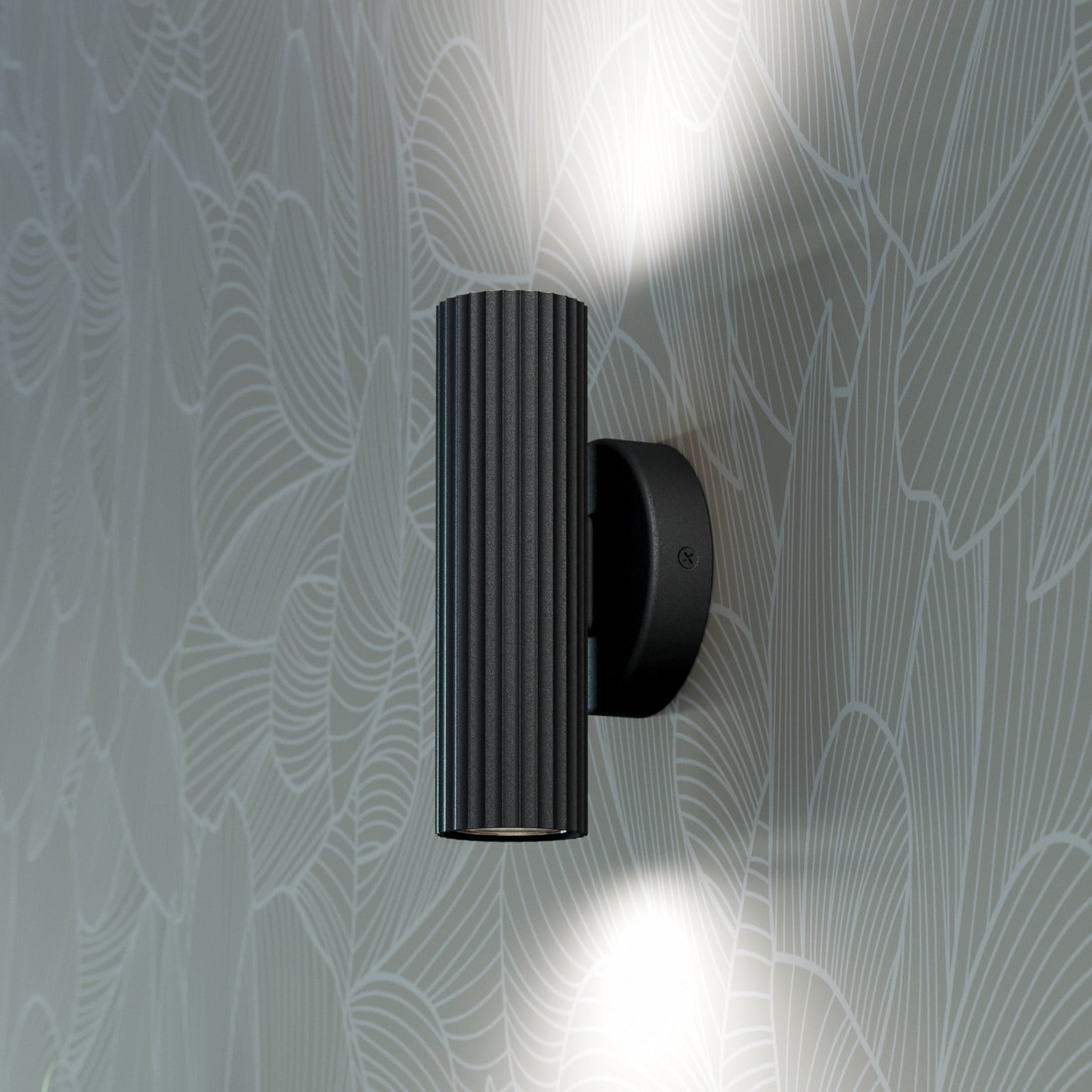 EGLO Aplică de perete Portillo negru înălțime 20 cm 2 becuri. Metal GU10 - Camera de zi / sufragerie - Aluminiu