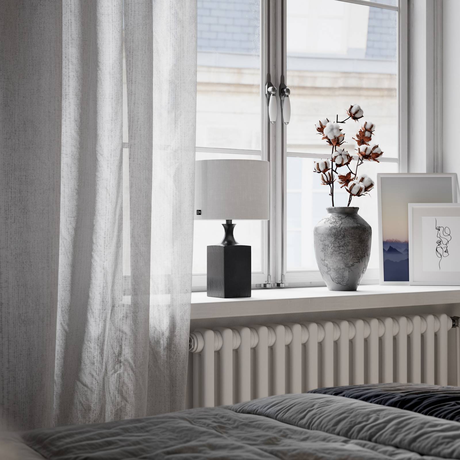 By Rydens Tischleuchte Woody, Höhe 41 cm, schwarz/weiß, Holz günstig online kaufen