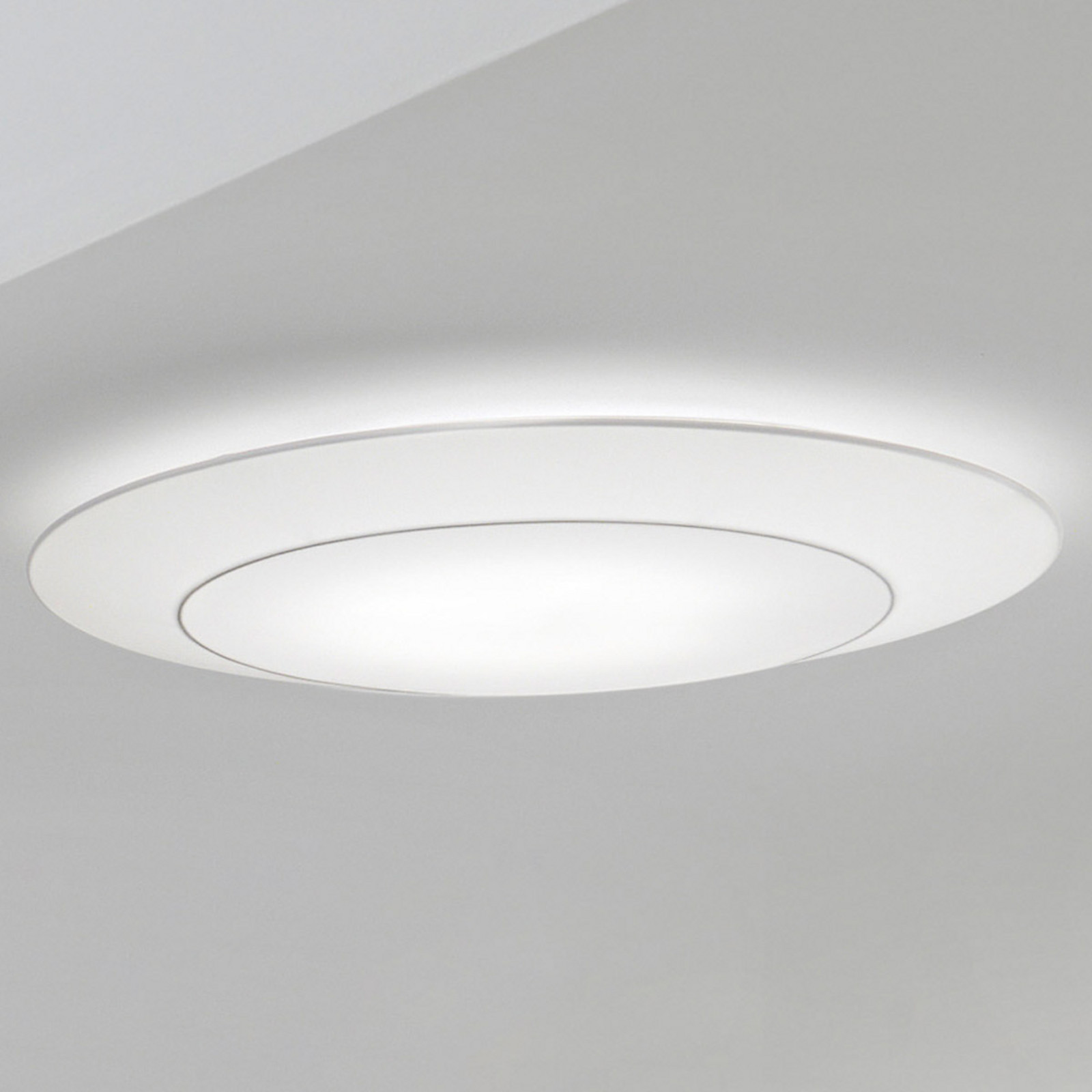 Modo Luce Ring Tonda plafonieră TRIAC alb Ø65cm - Camera de zi / sufragerie - design - Țesătură / Textil