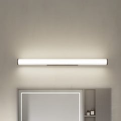 Nástenné svietidlo Lindby LED Kirka, čierne, kov, IP44, 90 cm, CCT
