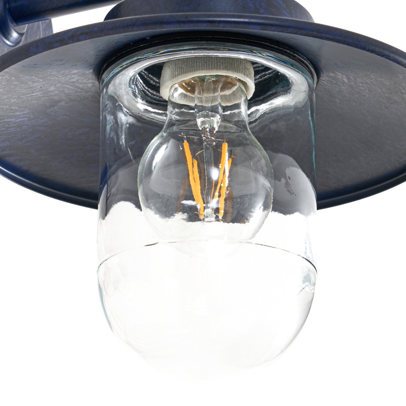 Candeeiro de parede Lindby Eloretta, preto, aço, IP44, E27