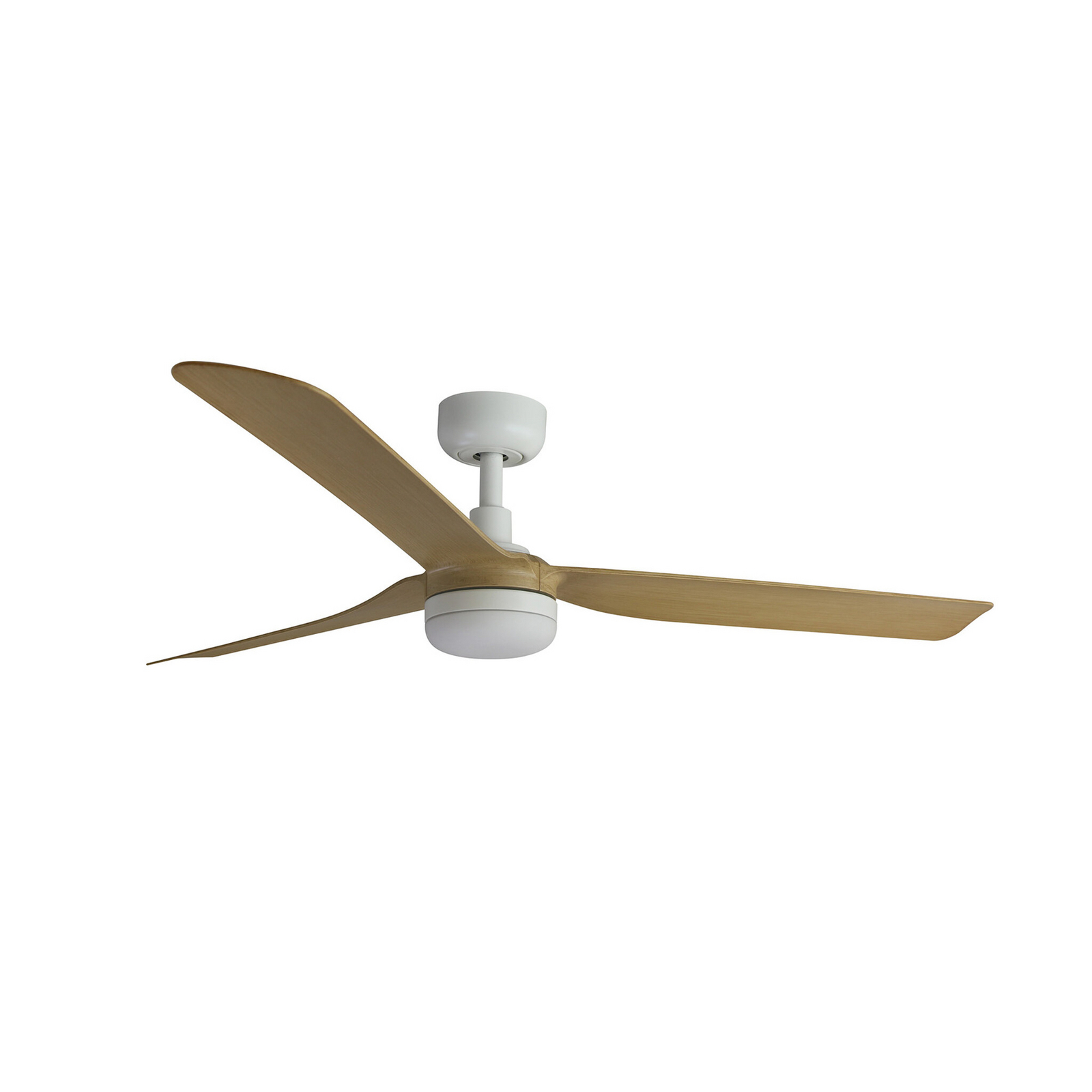 LED stropní ventilátor Punt M bílý/dřevo DC tichý Ø 130 cm CCT