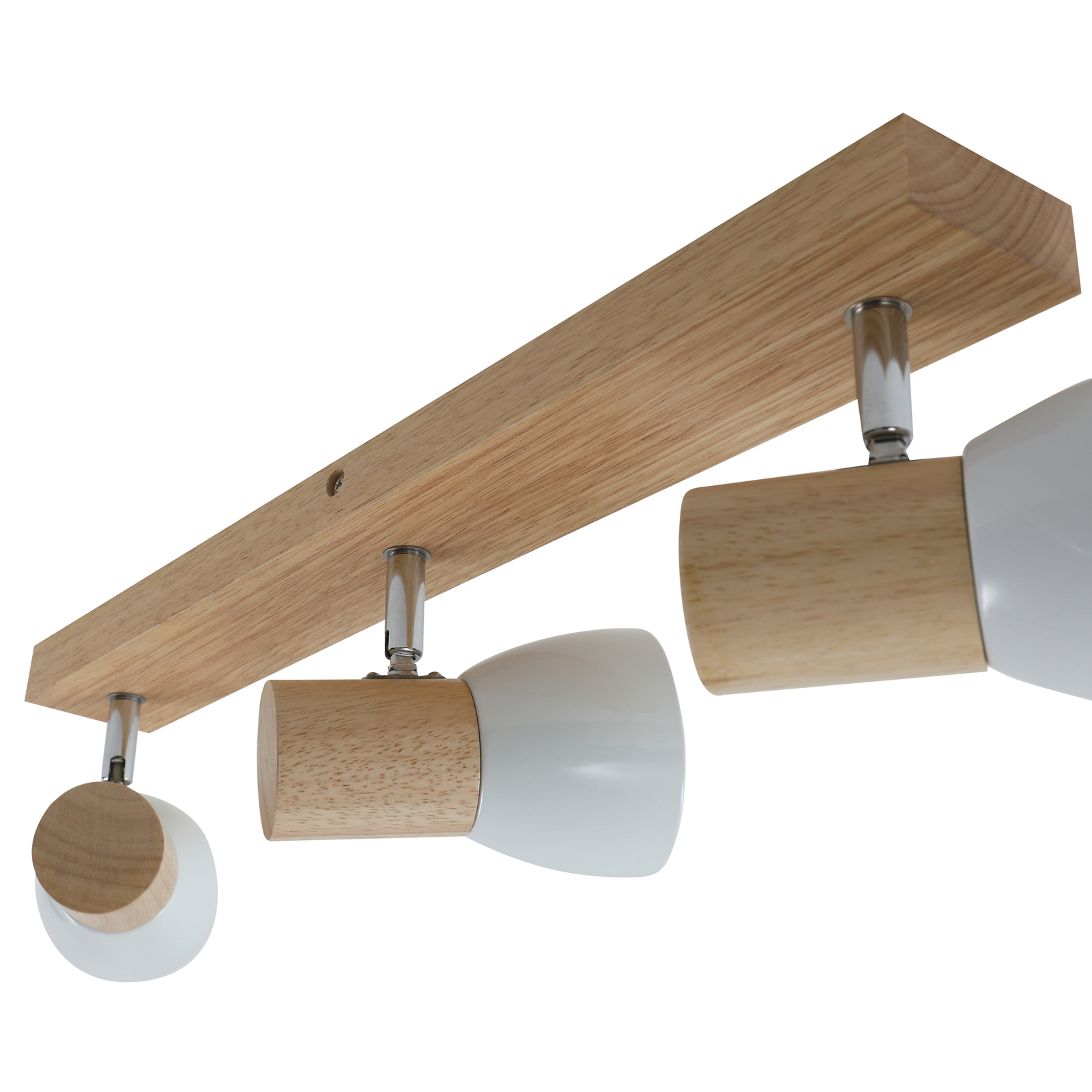 Plafondlamp Thorin met drie lampjes met hout