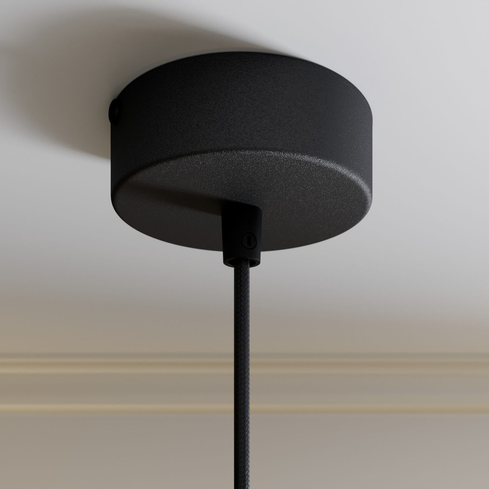 Lampa wisząca Rif z metalu, czarna, Ø 15 cm