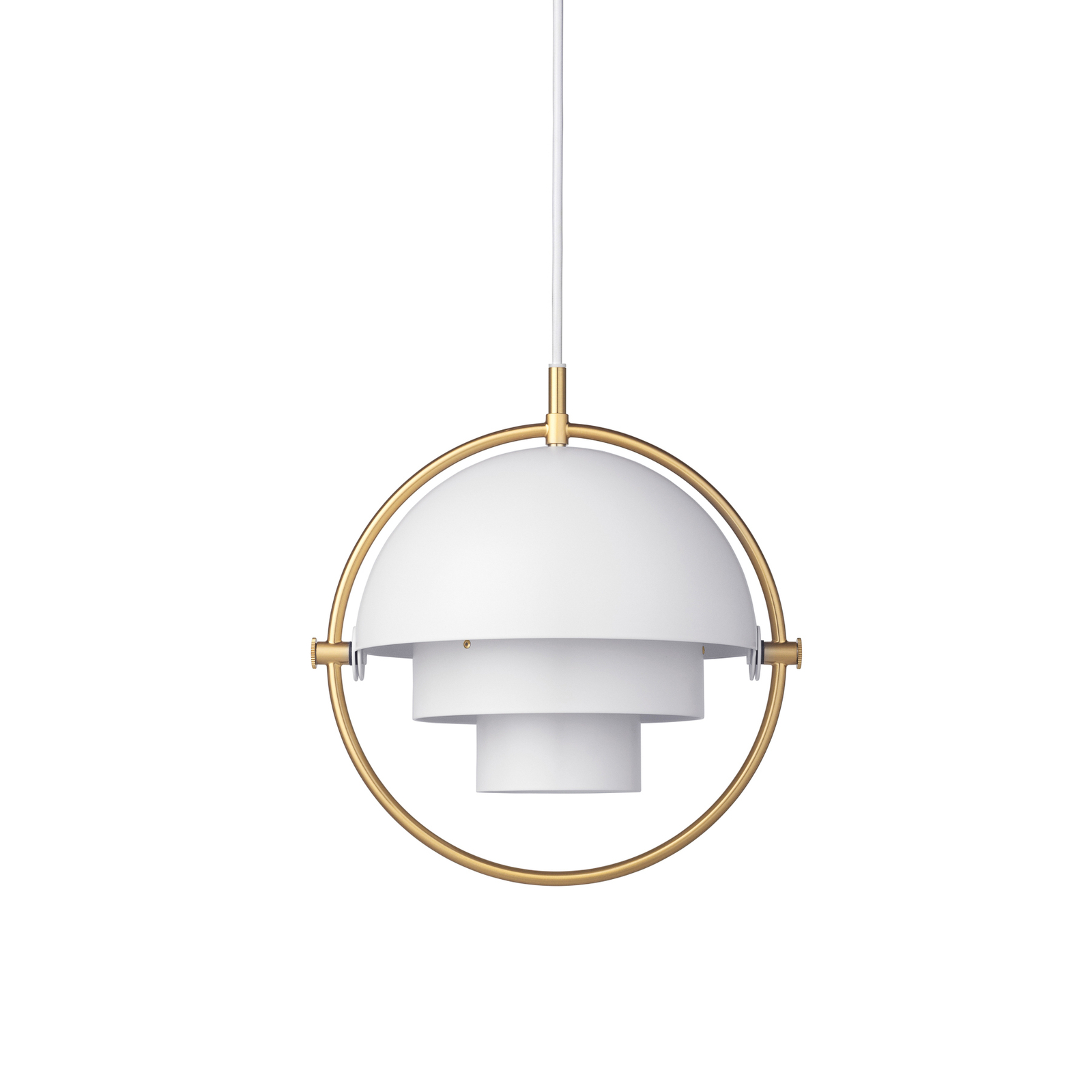 GUBI Multi-Lite pendant light, Ø 27 cm, brass/white