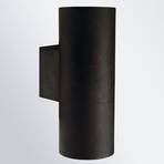 Plechové vonkajšie nástenné svietidlo Maxi Double čierne