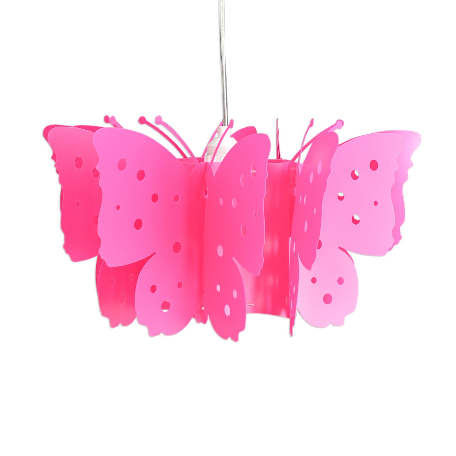 Candeeiro suspenso Kizi em rosa com borboletas