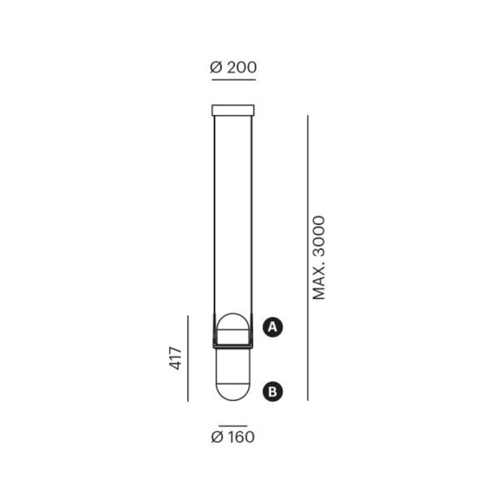 Suspension LED Pille en verre