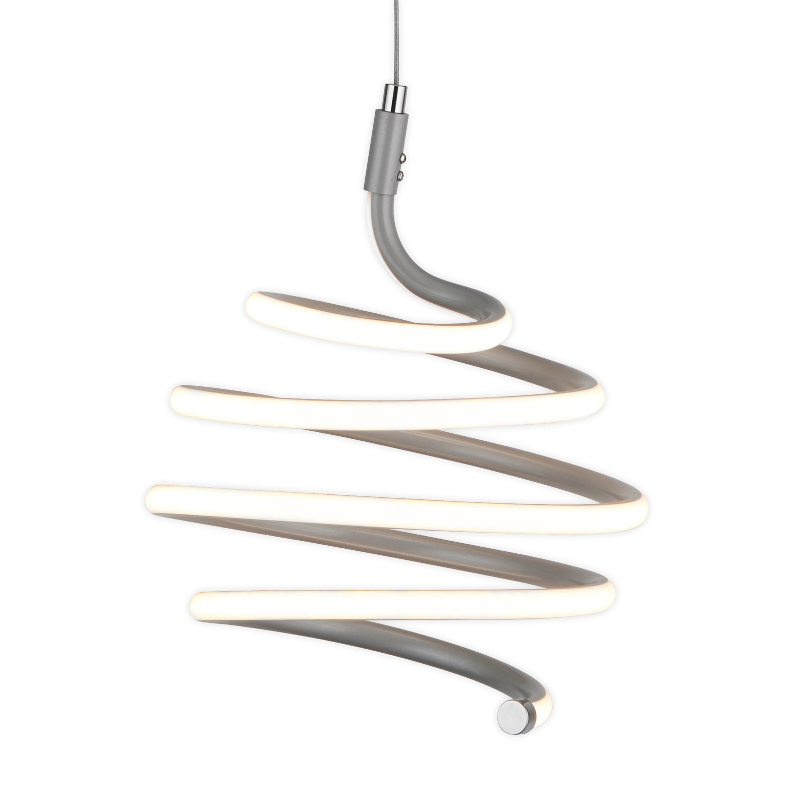 Swirl LED hanging light in the shape of a spiral