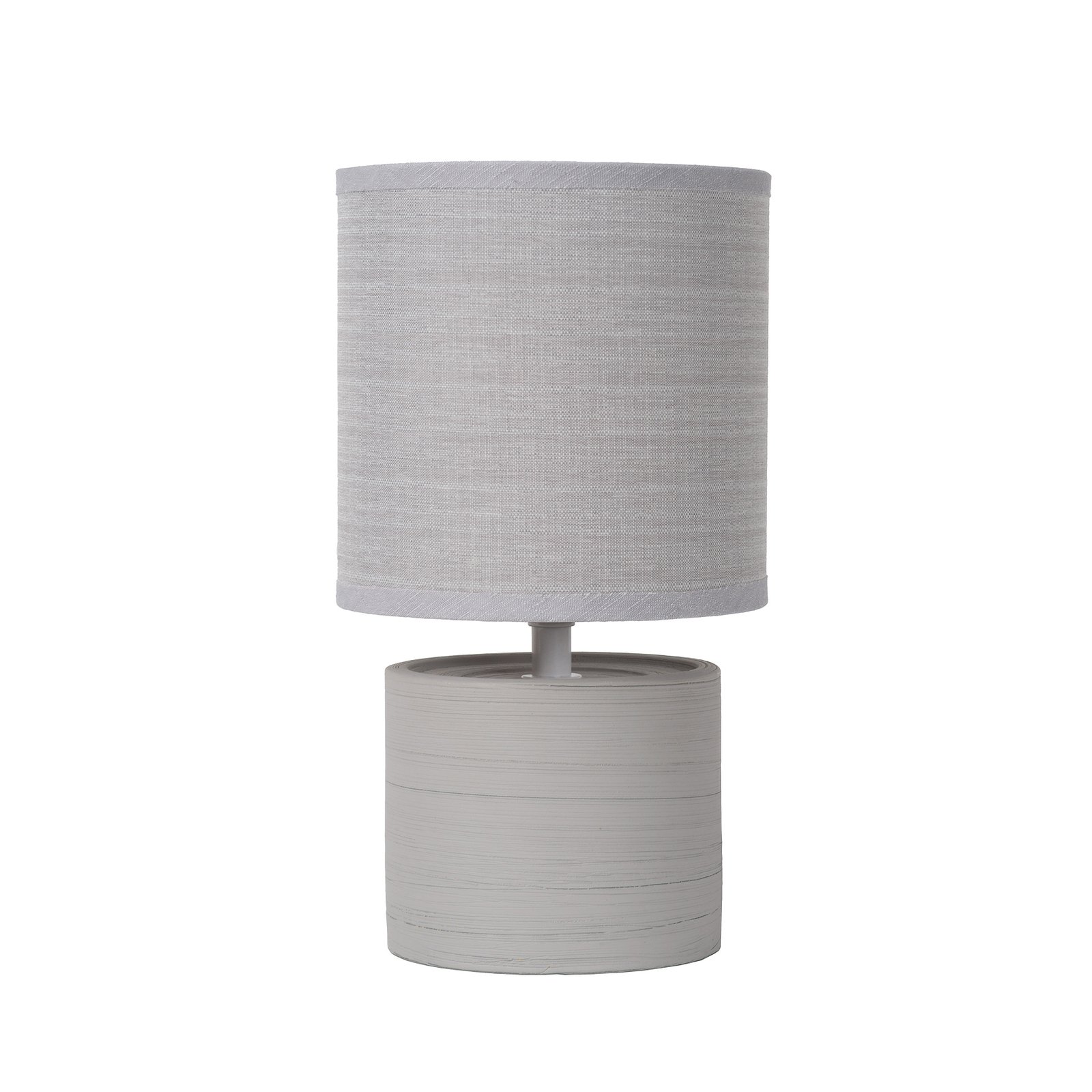 Lámpara de mesa Greasby con pantalla textil, gris