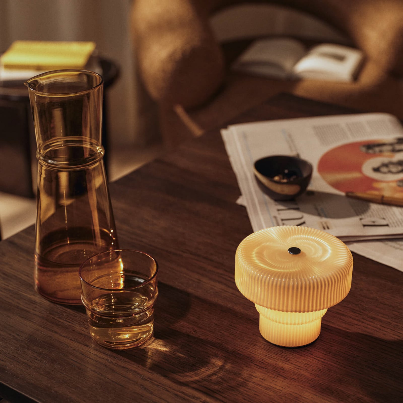 Boya karaf, geel, 1,35 liter, hoogte 25 cm, glas - ferm LIVING