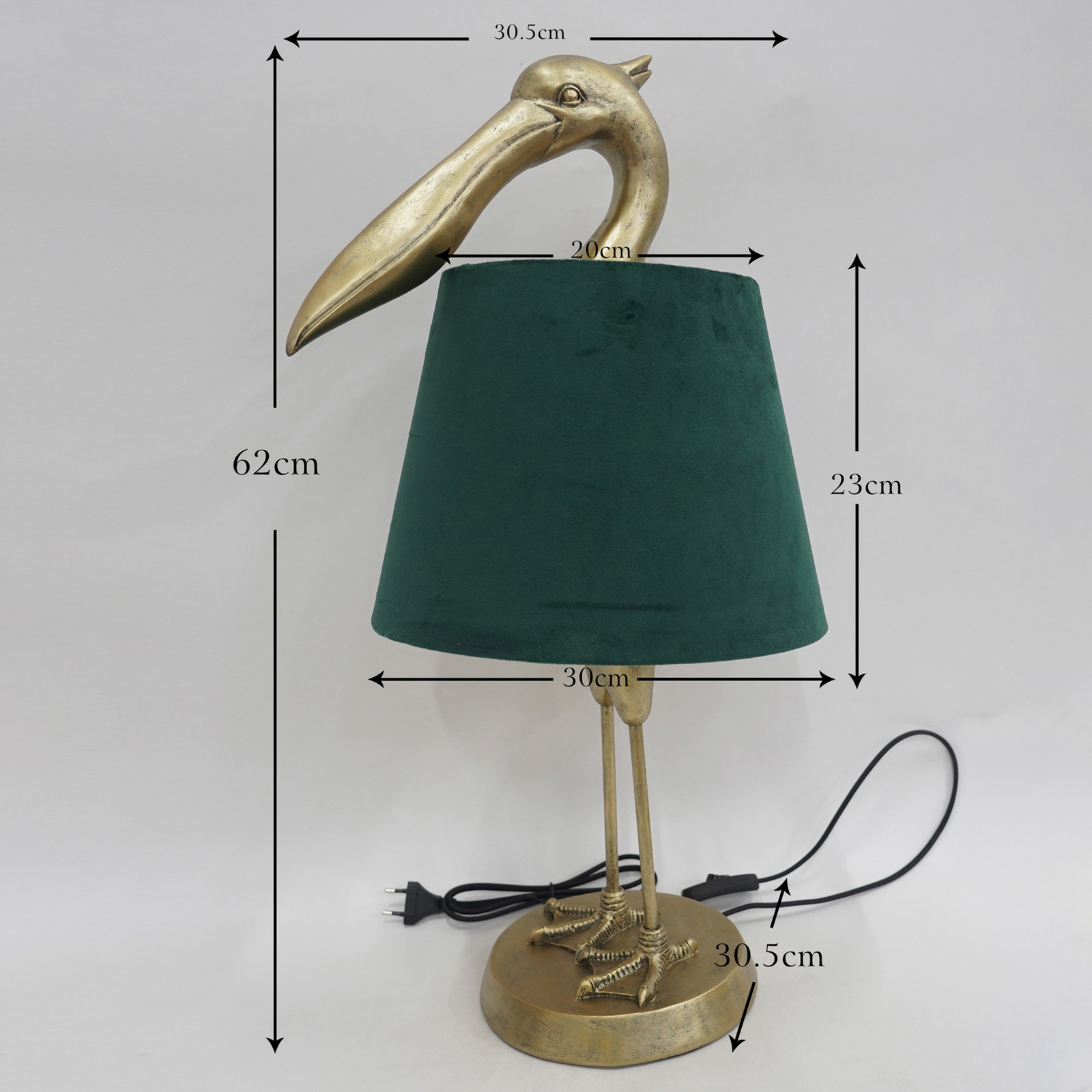 KARE Tischleuchte Pelican, gold, Leinen, Höhe 62 cm, E27 KARE Tischleuchte Pelican, gold, Leinen, Höhe 62 cm, E27
