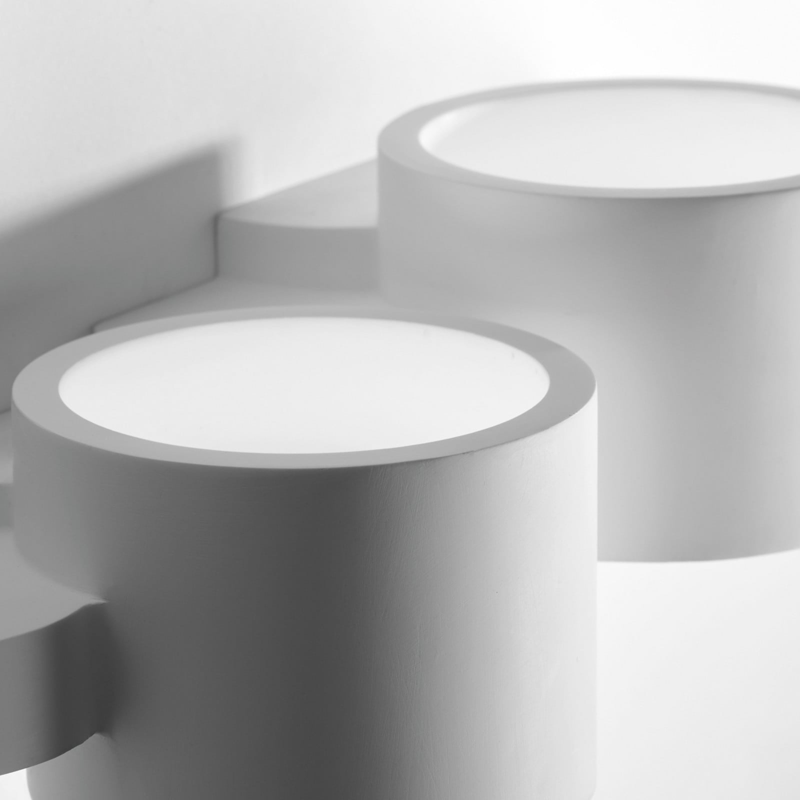 TECNICO by Sforzin Aplică de perete Chio 335 cm lățime 2 becuri alb gips GX53 - Camera de zi / sufragerie - modern - Tencuială / Argilă