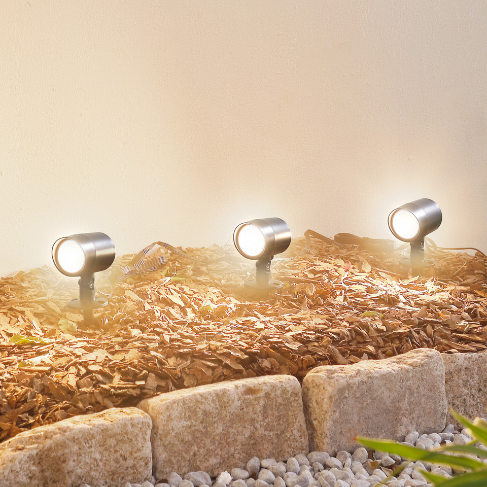 Lindby Nycta LED Smart Lámpara Exterior/Jardín w/Jordspett 3 pcs., svart från Lindby