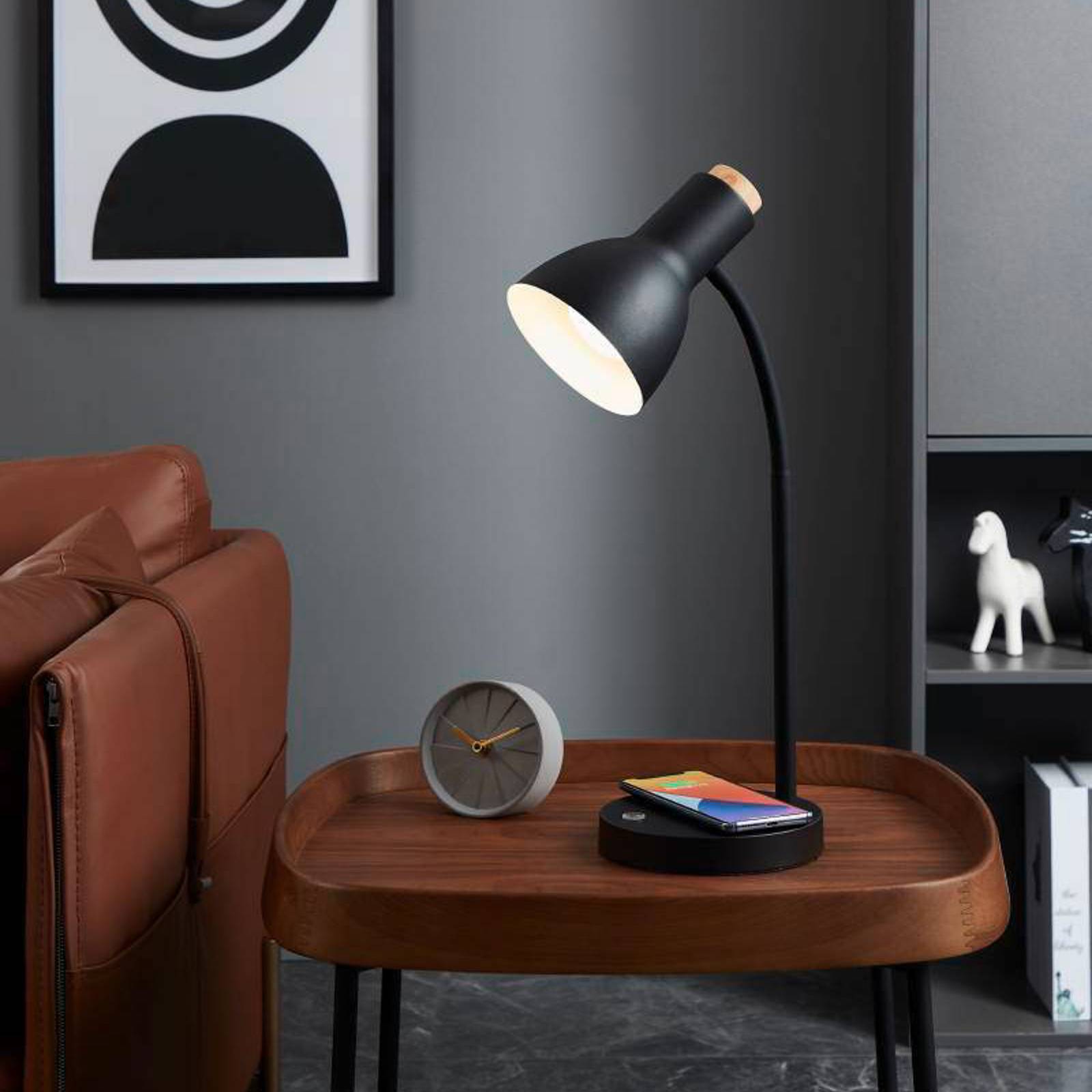 Levně EGLO Veradal-QI LED stolní lampa, dotykový stmívač