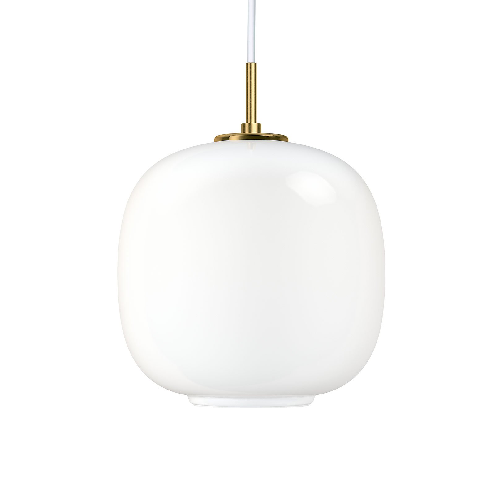 VL45 Radiohus Lustră Pendul Ø175 Brass/Glossy White Opal - Louis Poulsen