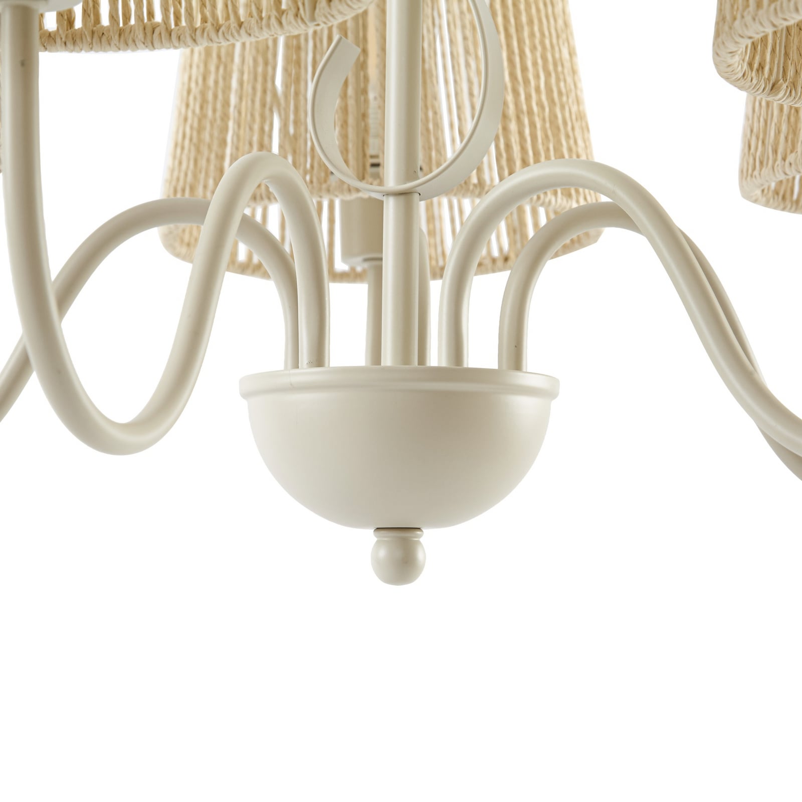 Lampadario Eugenia, a 5 luci, cavo, Ø 65 cm, beige, E14 - Lucande