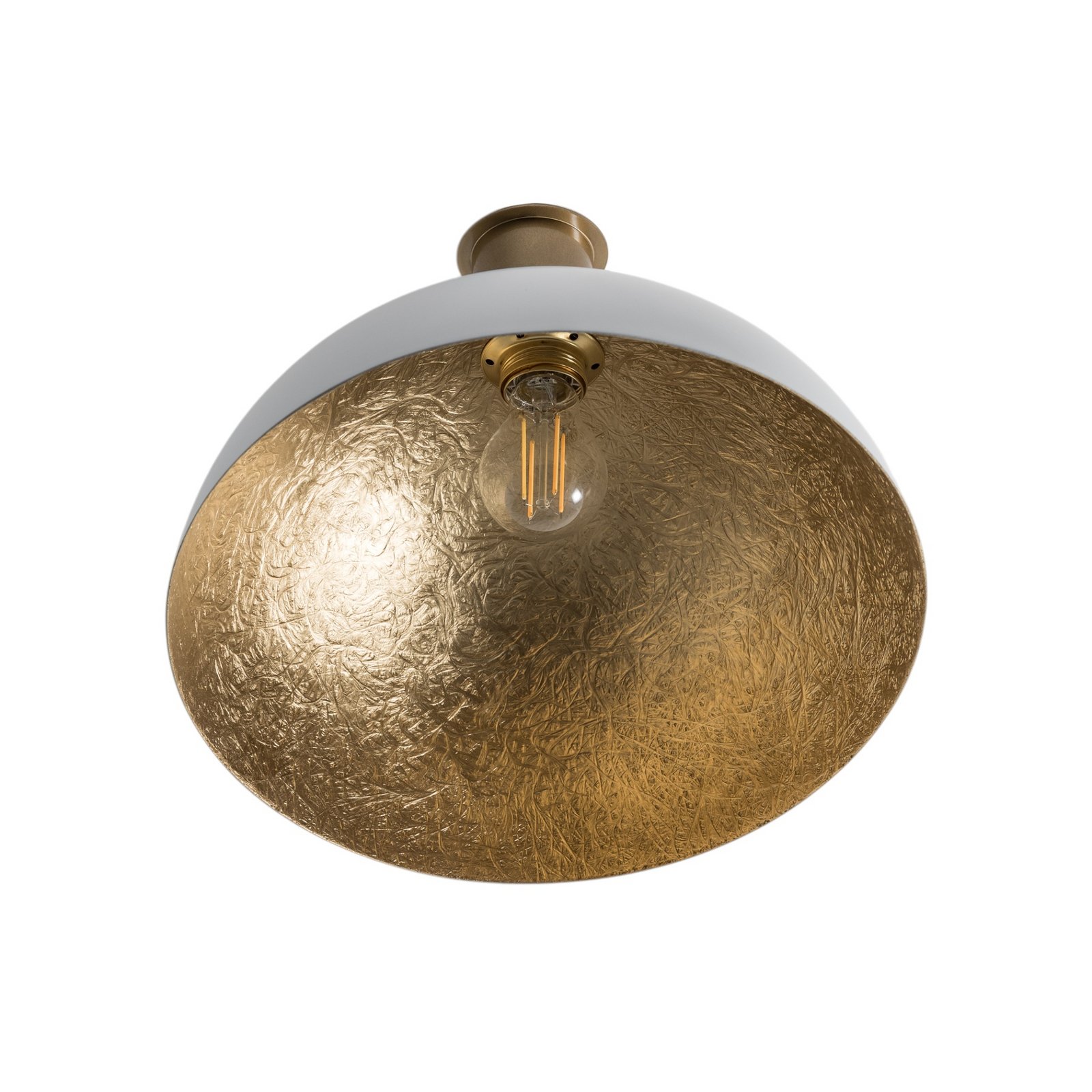 Taklampe Sfera, Ø 35 cm, hvit/gull