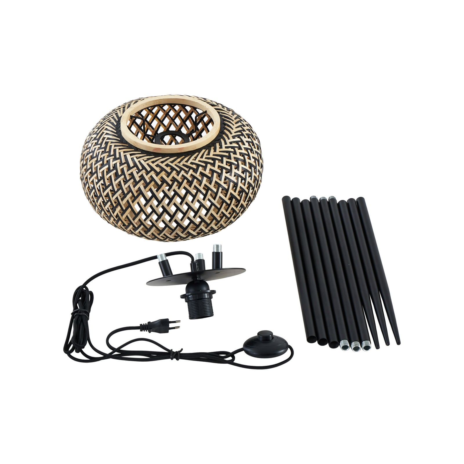 Nerys Lampadaire Black/Wood - Lindby Nerys Lampadaire Black/Wood - Lindby