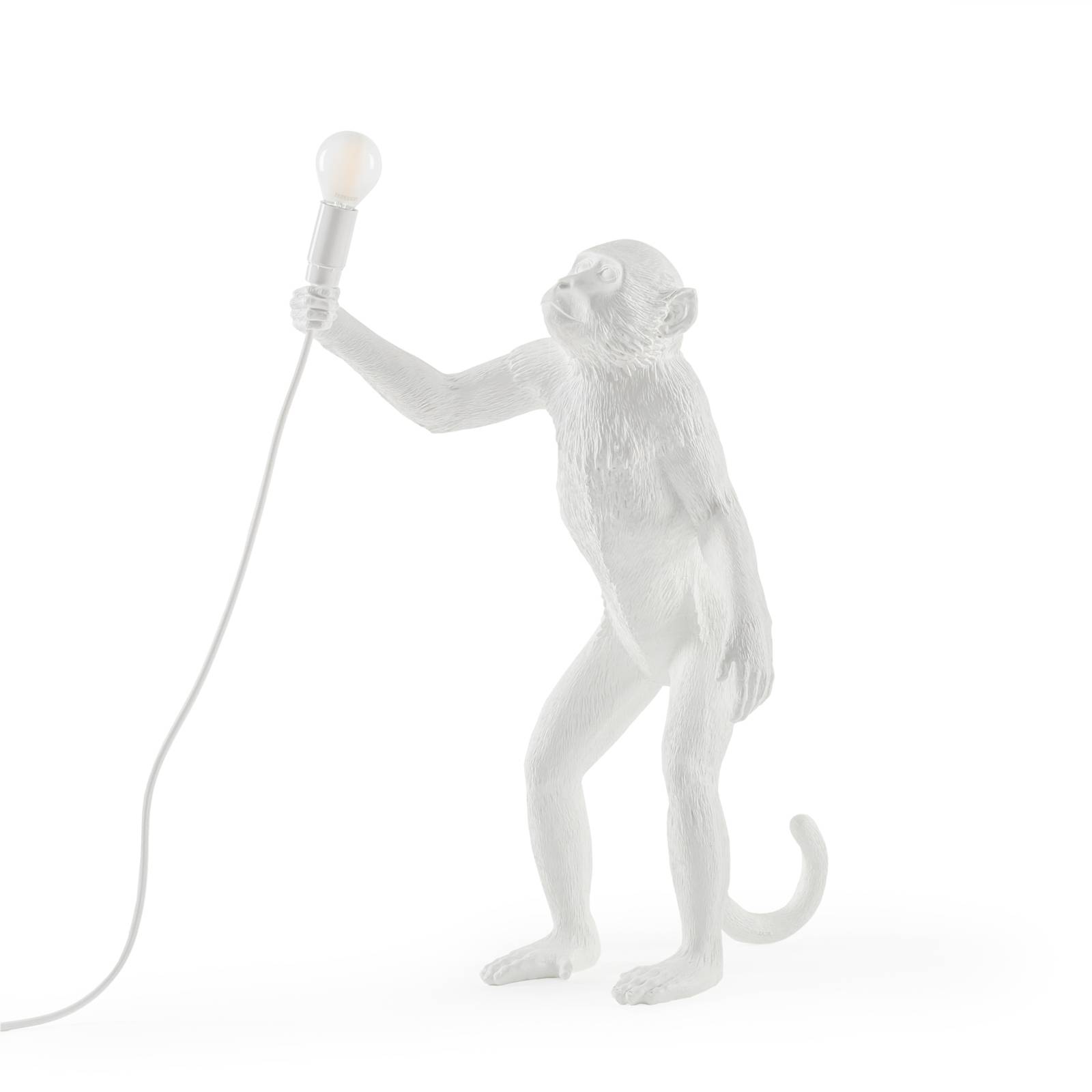 Lampa stołowa LED Monkey Lamp biała, stojąca