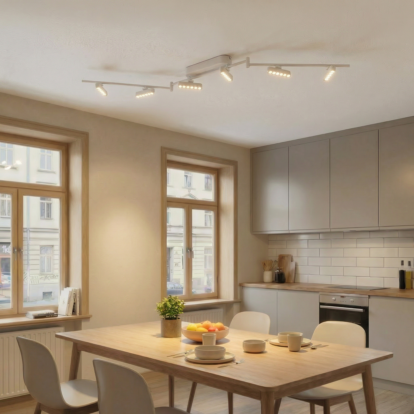 Lindby LED spotlight Eldrin, white, 6-bulb, light points