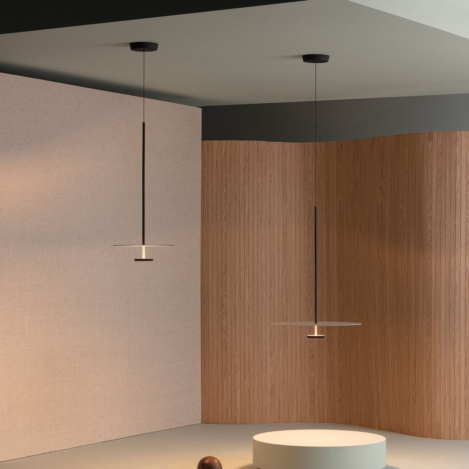 Flat LED-Hängelampe 1-flg. Ø 55cm grau L1 - Vibia Flat LED-Hängelampe 1-flg. Ø 55cm grau L1 - Vibia