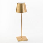 Zafferano Poldina LED table lamp battery decor gold