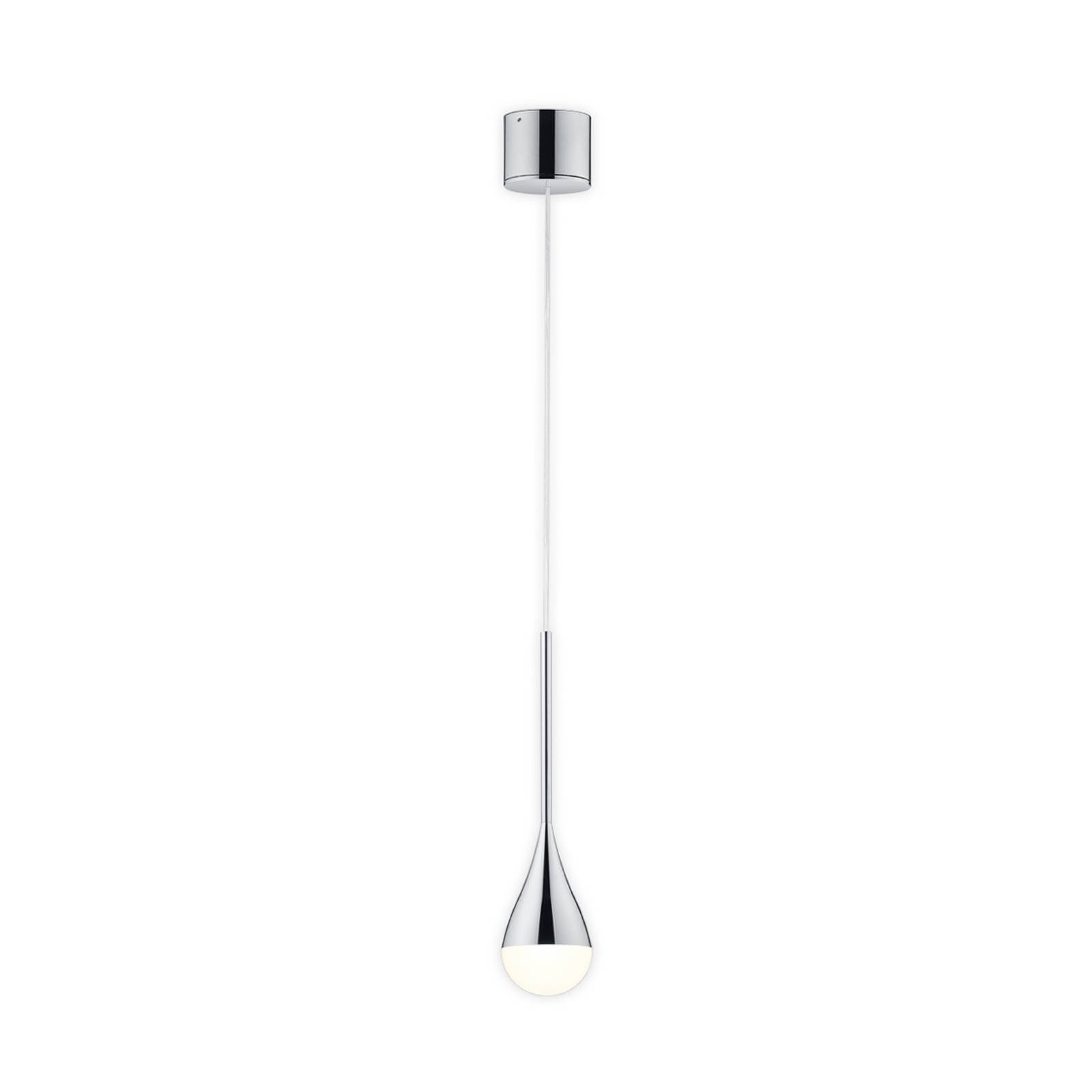 Helestra LED-Pendelleuchte DUC, chrom, IP44, Ø 7 cm