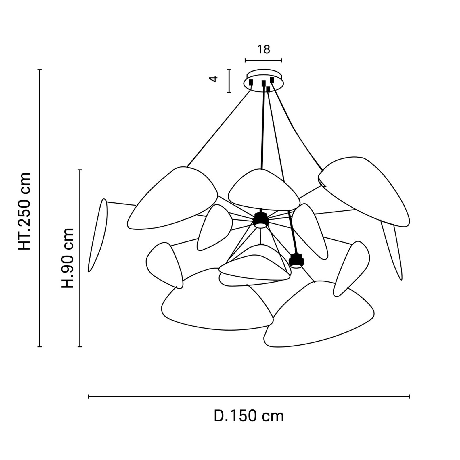 Screen XXL Hängelampe, 90 cm, weiß, Papier - MARKET SET Screen XXL Hängelampe, 90 cm, weiß, Papier - MARKET SET