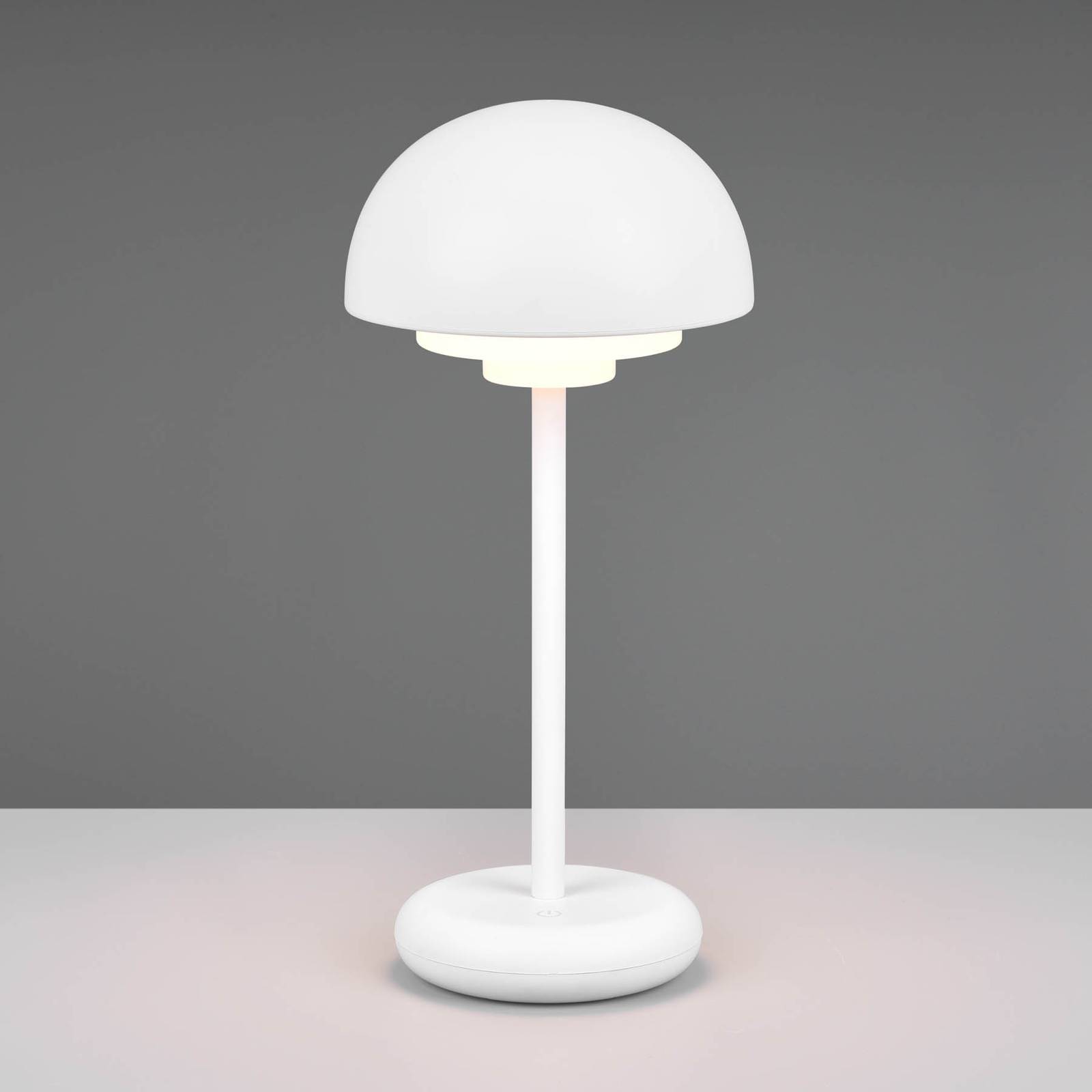 E-shop LED lampa Elliot, IP44, batéria, stmievač, biela