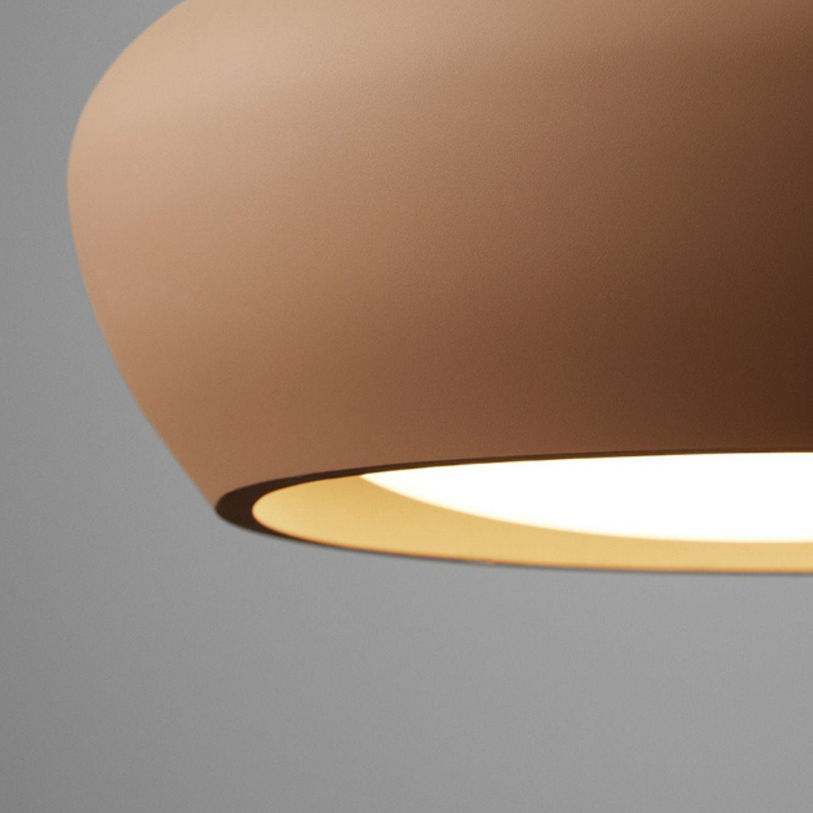 Candeeiro de teto Fjord, castanha, gesso, Ø 28 cm, GX53 - Beacon Candeeiro de teto Fjord, castanha, gesso, Ø 28 cm, GX53 - Beacon