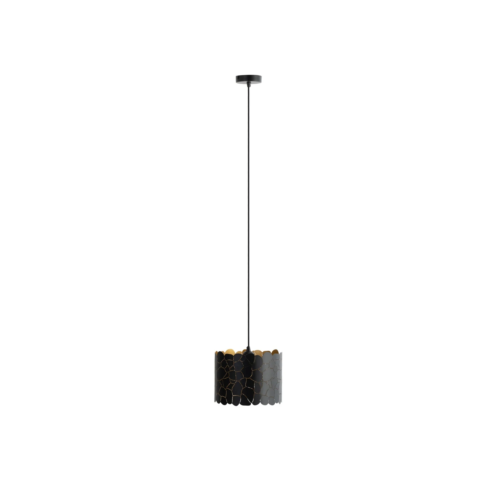 Lámpara colgante Aralena de Lindby, negro/dorado, metal, Ø 26 cm