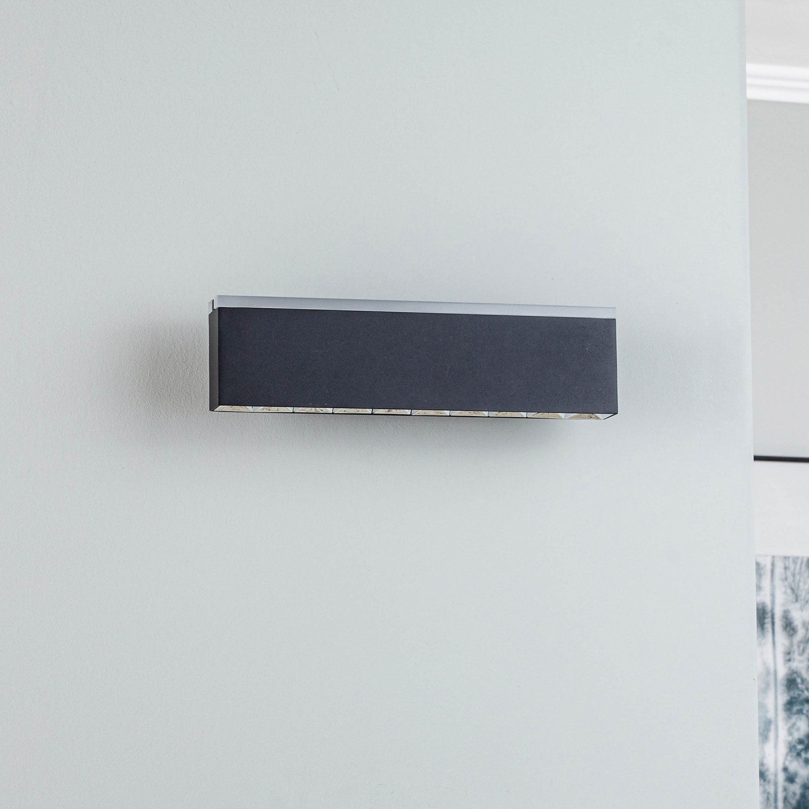 Lucande Henner LED-Wandleuchte, schwarz, 30 cm