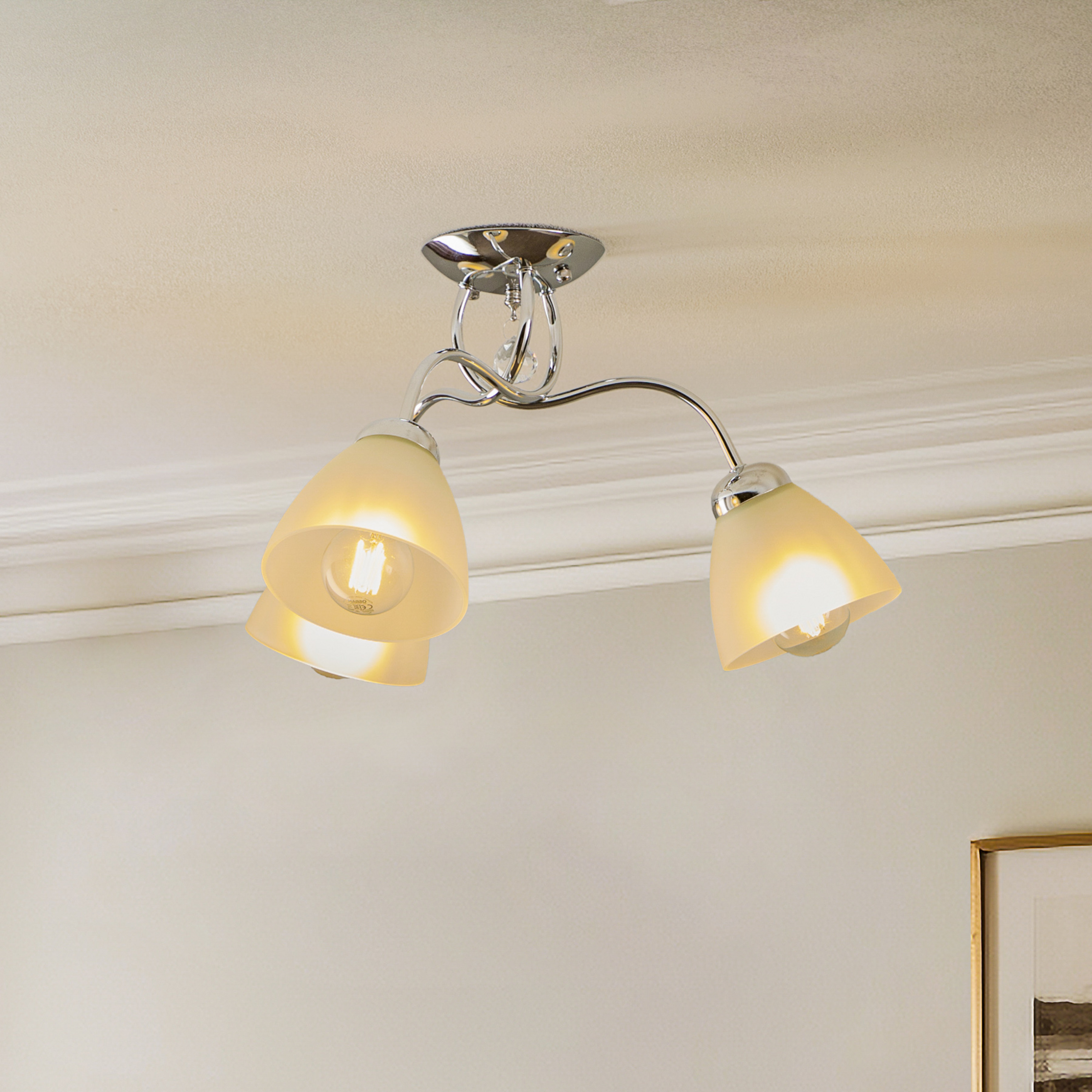 Miranda stropna svjetiljka, tri žarulje, kromirana