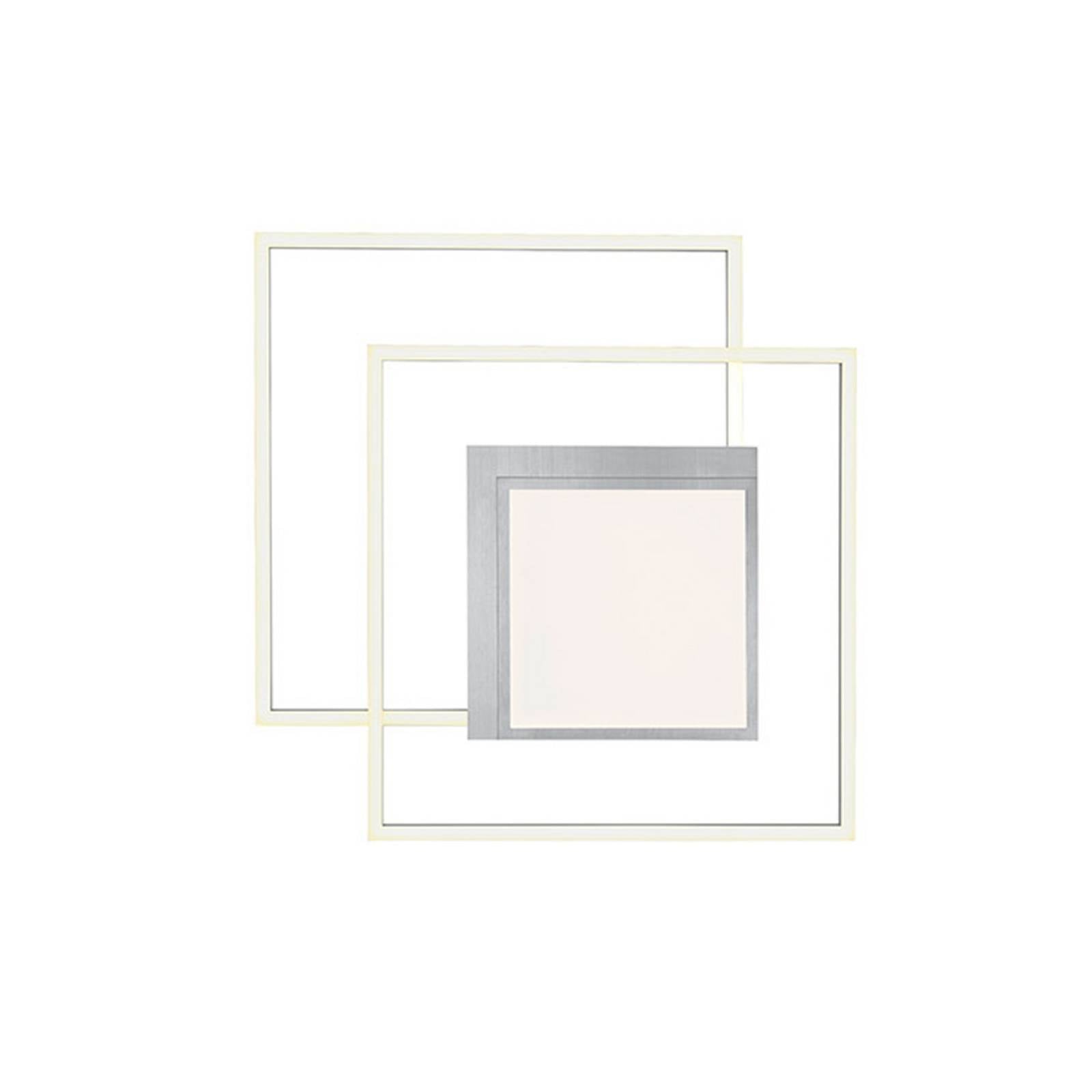HELL LED plafondlamp Karo, aluminiumkleurig, lengte 62 cm, metaal, CCT