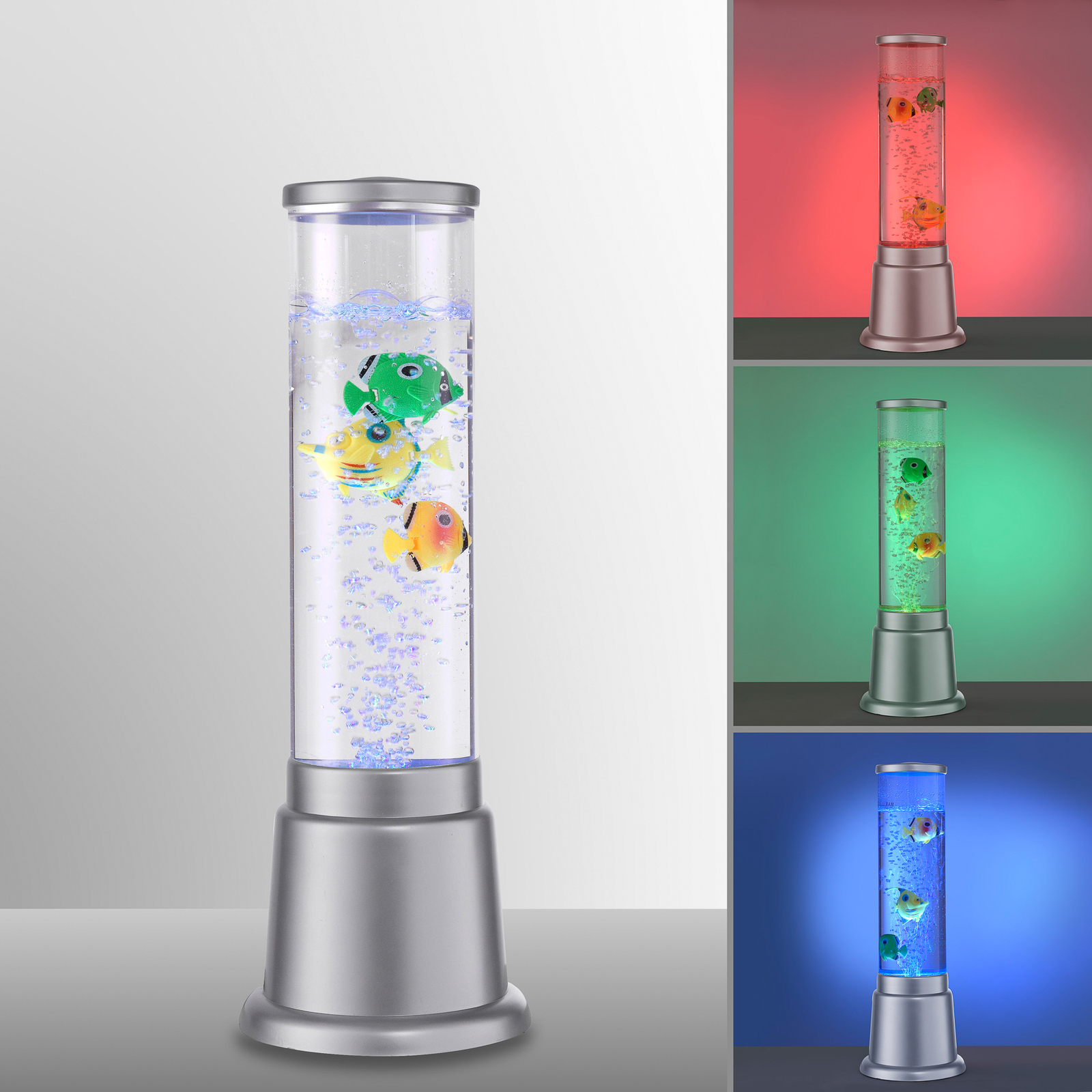 Ava ūdens kolonna ar LED diodēm un zivīm, augstums 36 cm