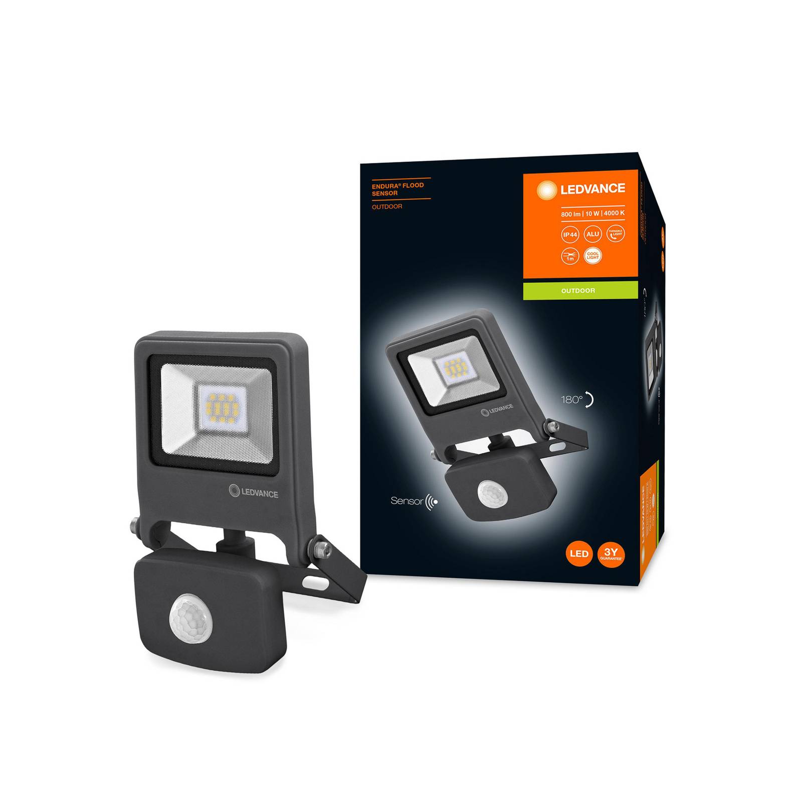 Ledvance Endura Flood sensor outdoor spot 4,000 K - Outdoor Spotlight / Ground Spike - Wall Spotlight - Black