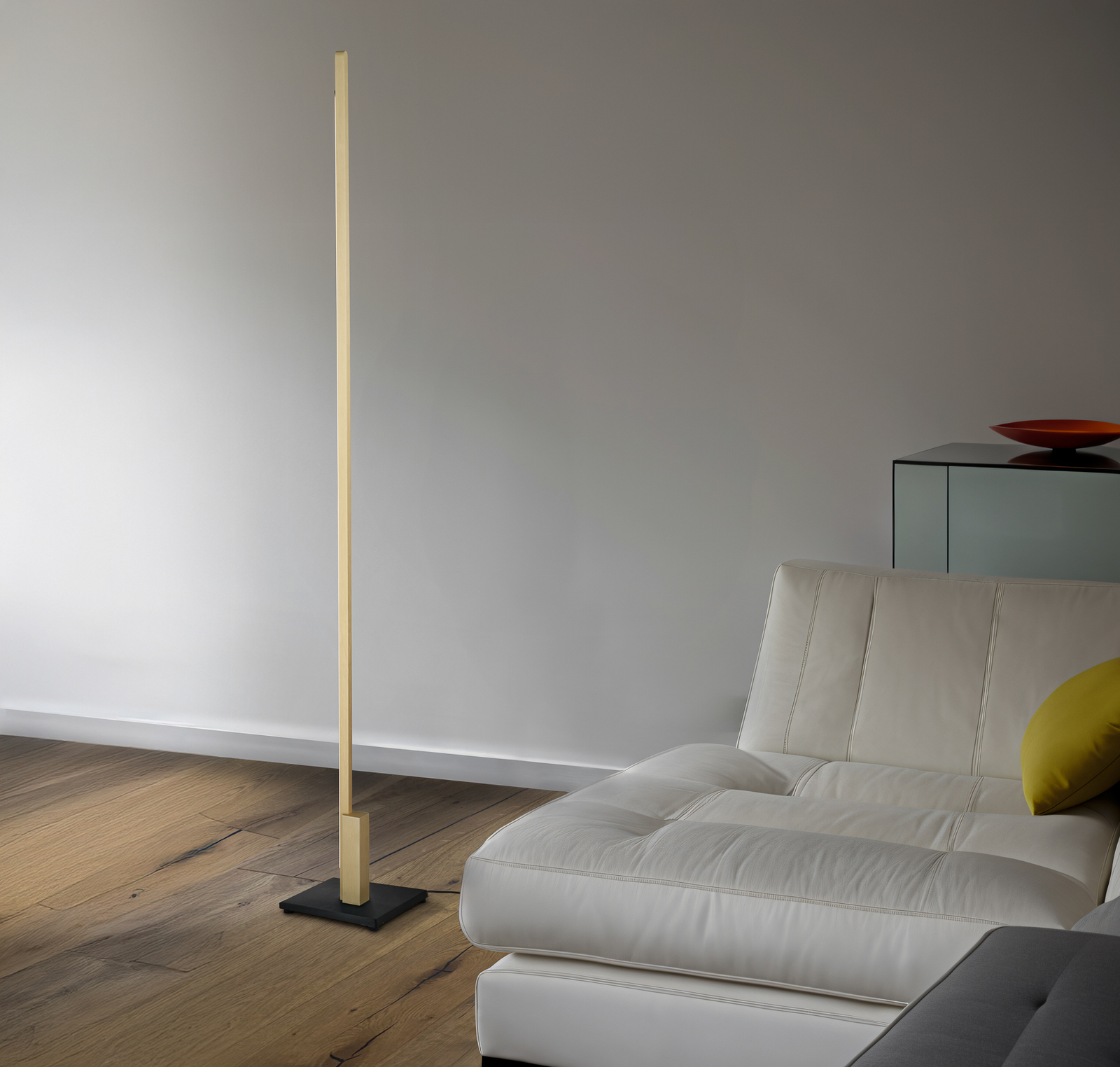 Stojacia lampa Quitani Talon LED eloxovaná matná mosadz